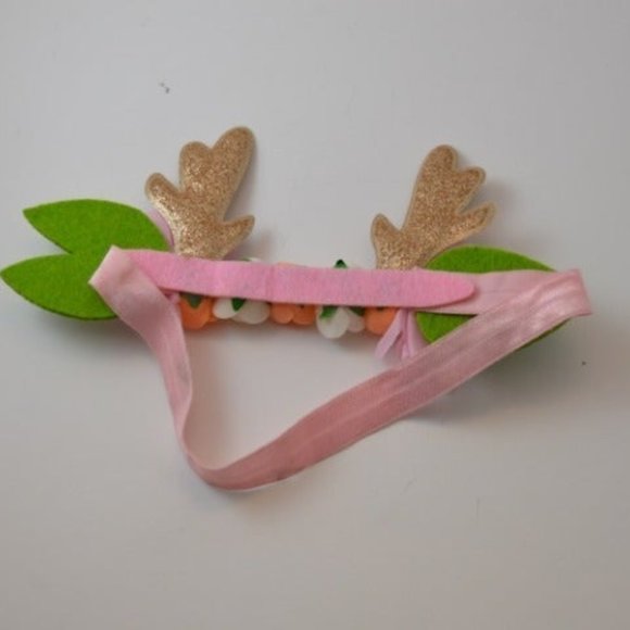 Baby Girl Floral Antler Headband - Picture 3 of 7